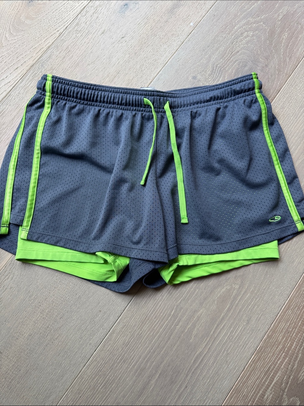 Champion Athletic Shorts in Charcoal with Lime Trim